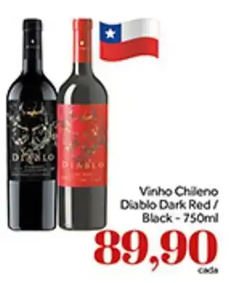 Shibata Supermercados Vinho Chileno Diablo Dark Red/ Black 750ml oferta
