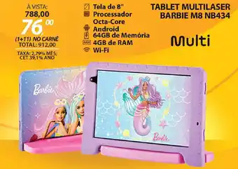 Tablet multilaser barbie M8 NB434