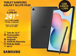 Lojas Cem Tablet samsung galaxy s6 lite p620 oferta