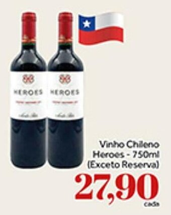 Vinho Chileno Heroes 750ml