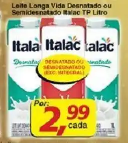 Leite Longa Vida Desnatado ou Semidesnatado Italac TP 1L