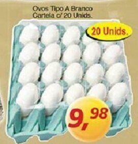 Supermercados Guanabara Ovos Tipo A Branco Cartela c/ 20 unids. oferta
