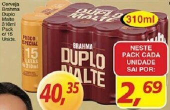 Supermercados Guanabara Cerveja Brahma Duplo Malte 310ml pack c/15 unids. oferta