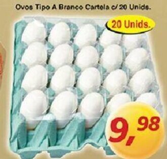 Supermercados Guanabara Ovos Tipo A Branco Cartela c/ 20 unids. oferta