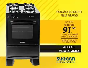 Lojas Cem Fogão suggar neo glass oferta