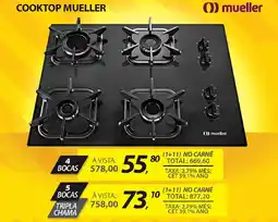 Lojas Cem Cooktop mueller 4 BOCAS oferta