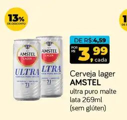 Cometa Supermercados Cerveja lager AMSTEL ultra puro malte lata oferta