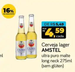 Cometa Supermercados Cerveja lager AMSTEL ultra puro malte long neck oferta