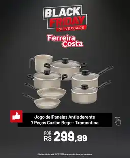 Ferreira Costa Jogo de Panelas Antiaderente 7 Peças Caribe Bege - Tramontina oferta
