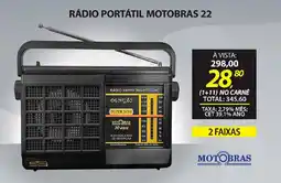 Lojas Cem Rádio portátil motobras 22 oferta