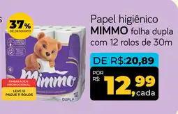 Cometa Supermercados Papel higiênico MIMMO folha dupla com 12 rolos de 30m oferta