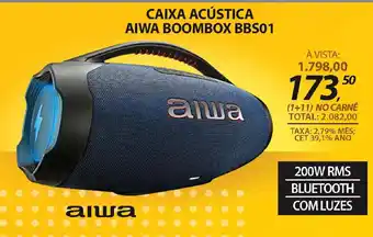 Lojas Cem Caixa acústica aiwa boombox bbs01 oferta