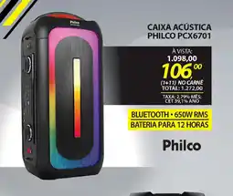 Lojas Cem Caixa acústica philco pcx6701 oferta