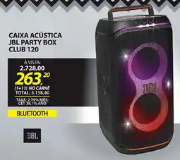 Lojas Cem Caixa acústica jbl party box club 120 oferta