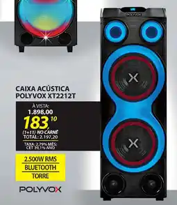 Lojas Cem Caixa acústica polyvox xt2212t oferta