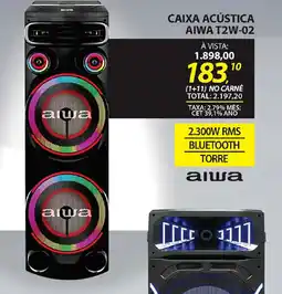 Lojas Cem Caixa acústica aiwa t2w-02 oferta