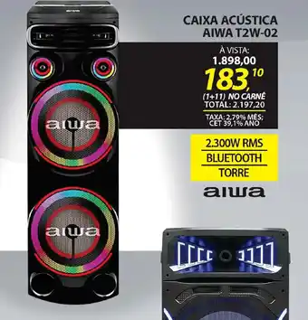 Lojas Cem Caixa acústica aiwa t2w-02 oferta