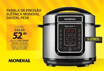 Lojas Cem Panela de pressão elétrica mondial digital pe38 oferta