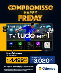 Lojas Colombo Smart TV Samsung oferta