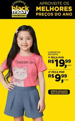 Pernambucanas Camisetas infantis oferta