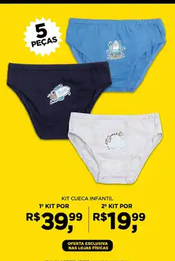 Pernambucanas Kit cueca infantil oferta