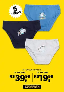 Pernambucanas Kit cueca infantil oferta
