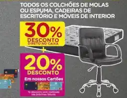 Carrefour Todos os colchões de molas ou espuma, cadeiras de escritório e móveis de interior oferta