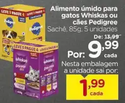 Carrefour Alimento úmido para gatos Whiskas ou cães Pedigree Sachê, oferta