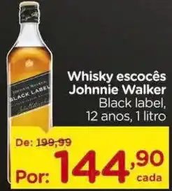 Carrefour Whisky escocês Johnnie Walker Black label, 12 anos, oferta