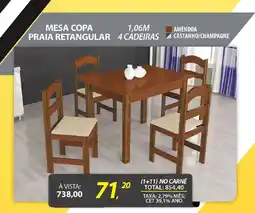 Lojas Cem Mesa copa praia retangular oferta