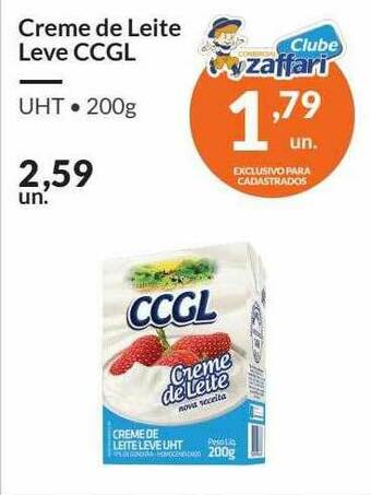 Zaffari Creme De Leite Leve Ccgl oferta