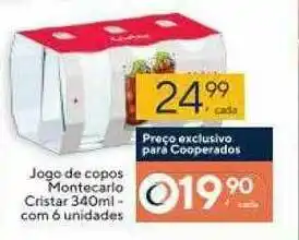 Coop Jogo De Copos Montecarlo Cristal oferta