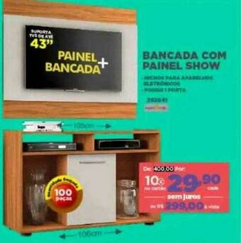 Móveis Simonetti Bancada Com Painel Show oferta