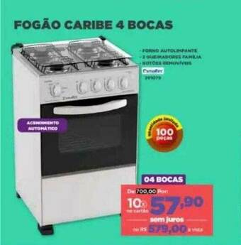 Fogão Caribe 4 Bocas