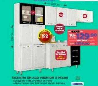 Móveis Simonetti Cozinha Em Aço Premium 3 Peças oferta