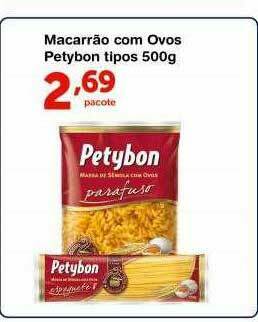 Roldão Macarrão Com Ovos Petybon Tipos oferta