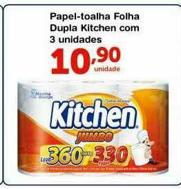 Roldão Papel-toalha Folha Dupla Kitchen Com 3 Unidades oferta