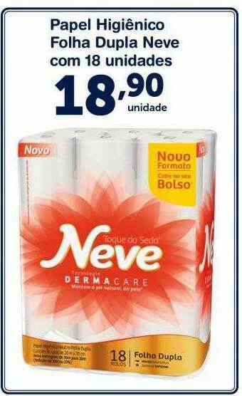 Roldão Papel Higiênico Folha Dupla Neve Com 18 Unidades oferta