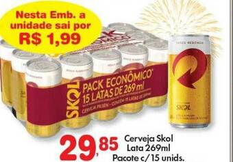 Supermercado Bergamini Cerveja Skol Lata Pacote C 15 Unids oferta