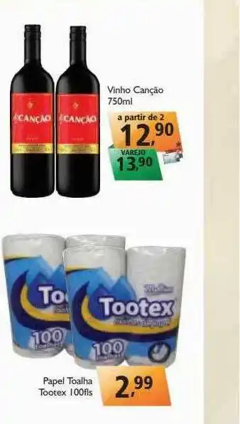Supermercados ABC Vinho Canção Papel Toalha Tootex 100fls oferta
