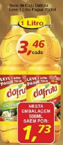 Supermercados Guanabara Suco de Caju Dafruta Leve 1L Pague 750ml oferta