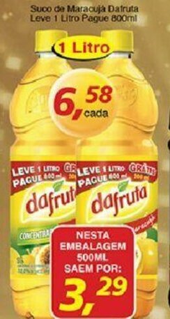 Supermercados Guanabara Suco de Maracuja Dafruta Leve 1L Pague 800ml oferta