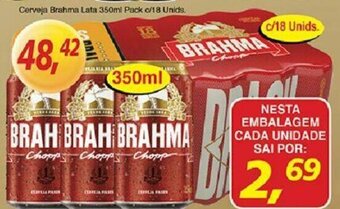 Supermercados Guanabara Cerveja Brahma Lata 350ml Pack c/18 unids oferta
