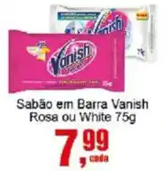 Negreiros Sabão em Barra Vanish Rosa ou White oferta