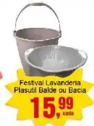 Negreiros Festival Lavanderia Plasutil Balde ou Bacia oferta