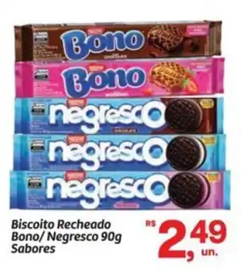 Fort Atacadista Biscoito Recheado Bono/Negresco Sabores oferta