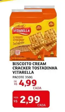 Assaí Atacadista Biscoito cream cracker tostadinha vitarella oferta