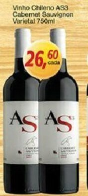 Supermercados Guanabara Vinho Chileno AS3 Cabernet Sauvignon Varietal 750ml oferta