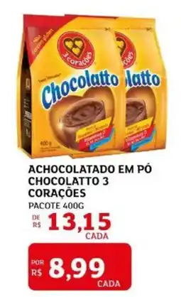 Assaí Atacadista Achocolatado em pó chocolatto 3 corações oferta