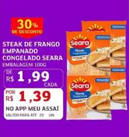 Assaí Atacadista Steak de frango empanado congelado seara embalagem oferta